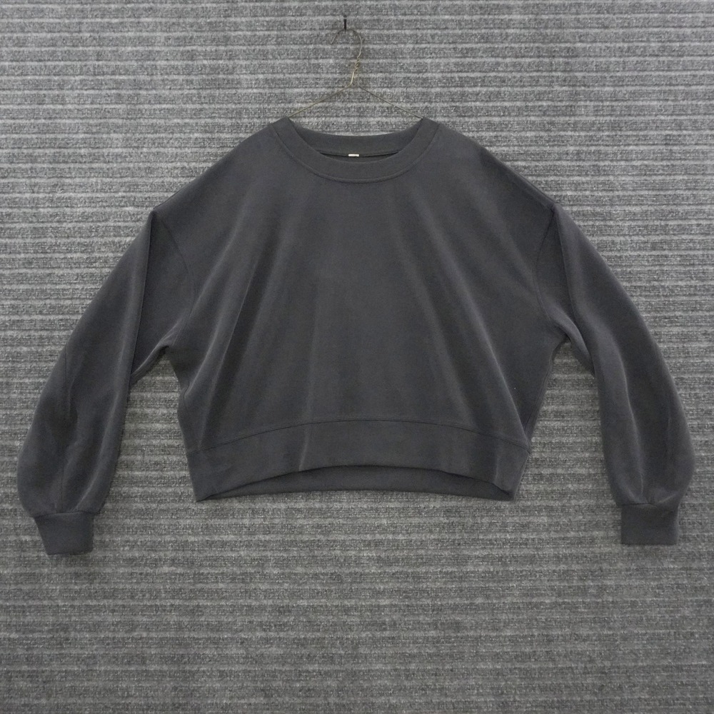 Lululemon Softstreme Perfectly Oversized Cropped Sweatshirt 10 Black